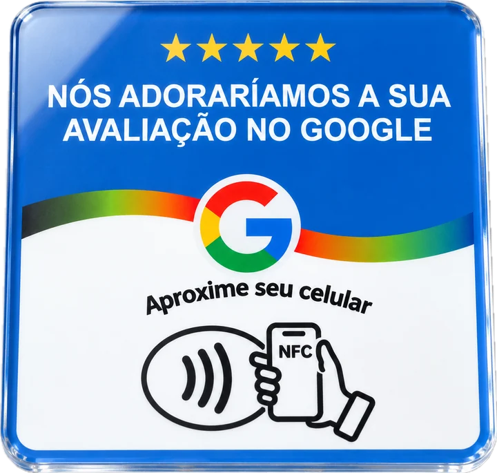 Placa NFC de avaliação do Google, azul
