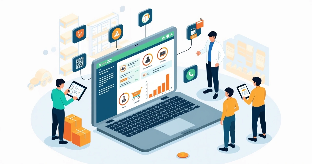Painel de sistema de pedidos para atacado com catálogo digital e integrações B2B