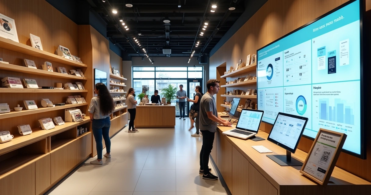 Loja física moderna integrada a dados digitais e atendimento omnichannel